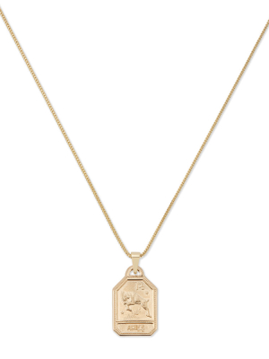 Zodiac 14k Yellow-gold Dog Tag