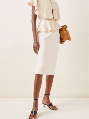 Amor Es Belted Textured Crepe Top