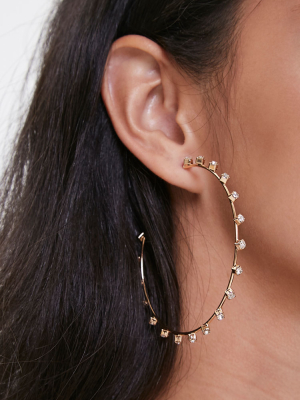 Faux Gem Hoop Earrings