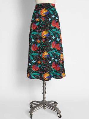 Tantalizing Tropicana Midi Skirt