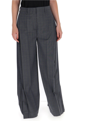 Prada Checked Wide-leg Trousers