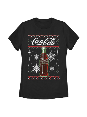 Women's Coca Cola Christmas Bottle Snowflake T-shirt