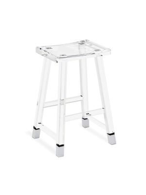 Interlude Home Reva Counter Stool In Nickel