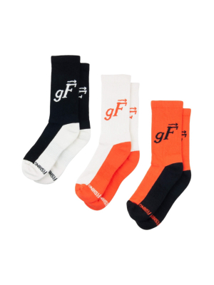 Good Fishing Gf Logo Athletic Crew Socks, 3-pack