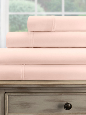 Blue Nile Mills Yanni 300-thread Count Lightweight Solid Sheet Set With Deep Pockets