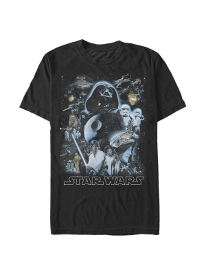 Men's Star Wars Galaxy Of Stars Poster T-shirt