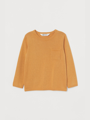 Fine-knit Sweater With Pocket