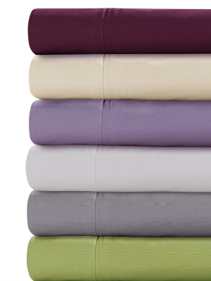 Long Staple Cotton Percale Deep Pocket Solid Sheet Set 350 Thread Count - Tribeca Living®