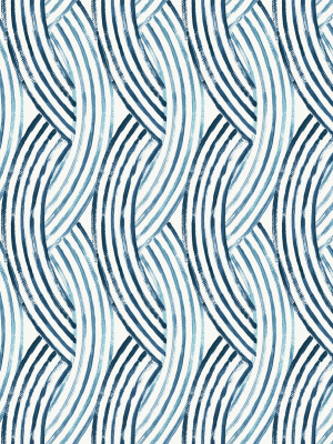 Zamora Brushstrokes Wallpaper In Blue From The Pacifica Collection By Brewster Home Fashions