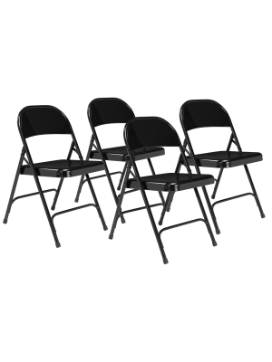 Set Of 4 Heavy Duty All Steel Folding Chairs - Hampton Collection