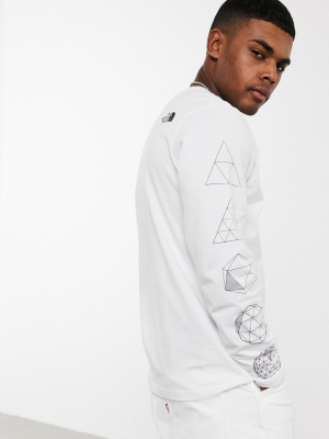 The North Face Geodome Long Sleeve T-shirt In White