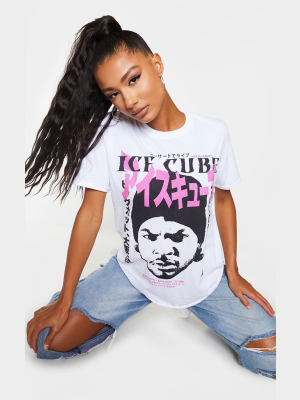 White Ice Cube Graphic Printed T Shirt