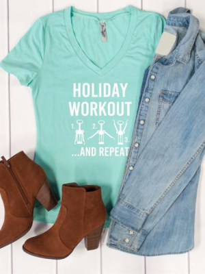 Holiday Workout And Repeat Tshirt