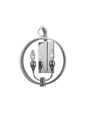 Dresden 2 Light Wall Sconce Polished Nickel