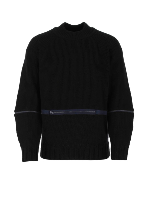 Sacai Zip-detailed Knit Jumper