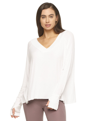 Essentials Modal Rib V-neck Top