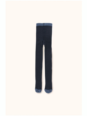 Tiny Cottons Knit Solid Tights - Navy