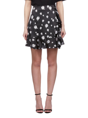 Kenzo Floral Print Ruffled Skirt