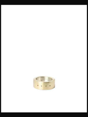 4-hole Sistema Ring In Matte Brass And Silver