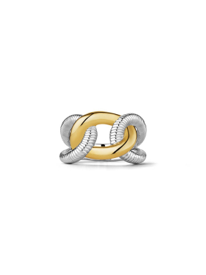 Eternity Interlocking Link Ring With 18k Gold