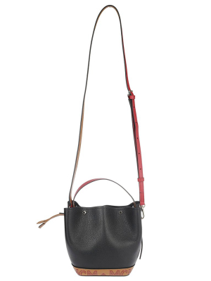 Mcm Colour Block Drawstring Shoulder Bag