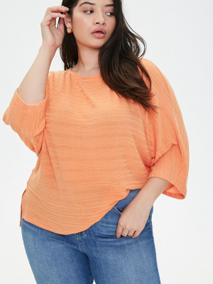 Plus Size Step-hem Dolman Top