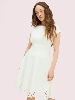 Eyelet Ponte Fiorella Dress