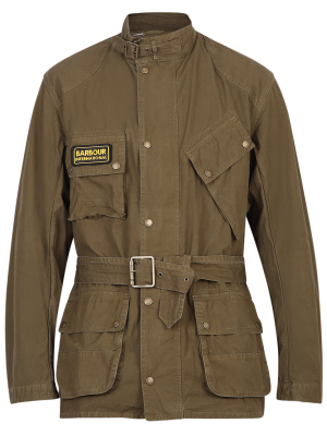 Barbour Logo Patch Belted Jacket