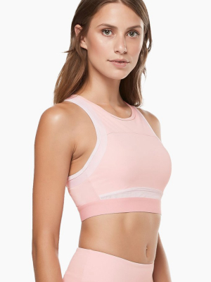 Petta High Neck Racerback Sports Bra - Coral Blush Pink