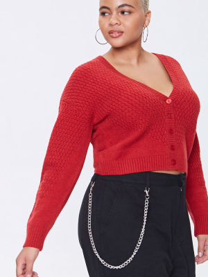 Plus Size Textured Cardigan Sweater