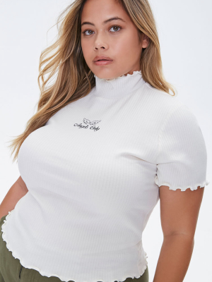 Plus Size Angels Only Lettuce-edge Tee