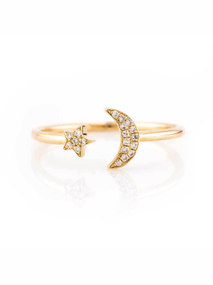 Star And Moon Ring