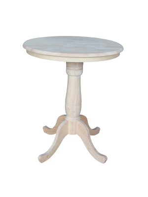 30" Round Top Pedestal Table Unfinished - International Concepts