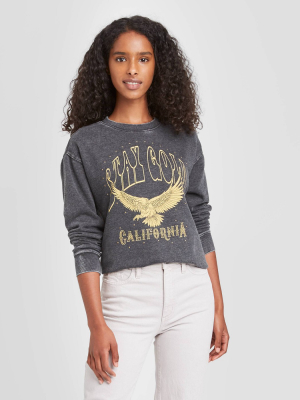 Women's Stay Gold California Graphic Sweatshirt - Charcoal