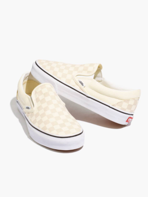 Vans® Unisex Classic Slip-on Sneakers In White Canvas