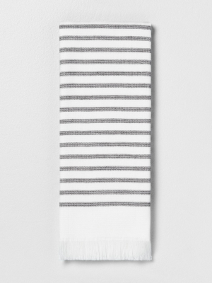 Core Stripe Hand Towel Railroad Gray - Hearth & Hand™ With Magnolia