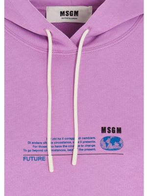 Msgm Logo Print Hoodie