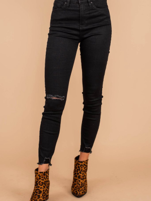 What Matters Most Black Distressed Skinny Jeans