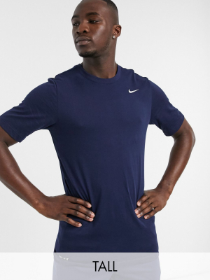 Nike Training Tall Swoosh Logo Essential T-shirt In Navy