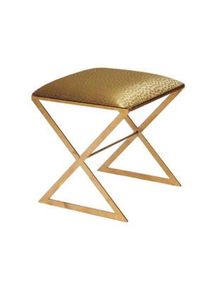 X Side Stool With Gold Leaf Base In Various Colors