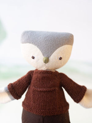 Walnut Brown Linen Pants For Dolls