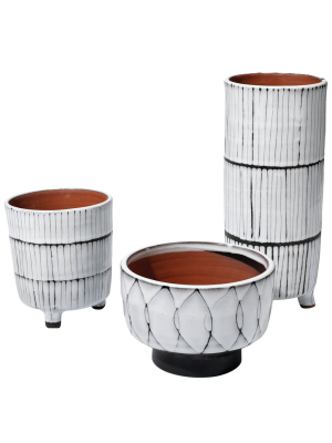 Jamie Young Co. Striae Vessels (set Of 3)