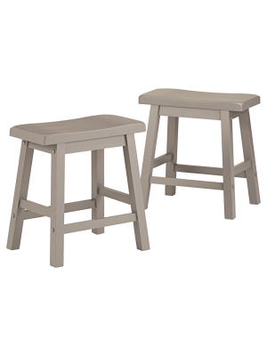 Set Of 2 Vinton 18" Saddle Stool Gray - Inspire Q