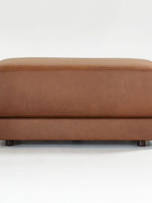 Gather Leather Cocktail Ottoman