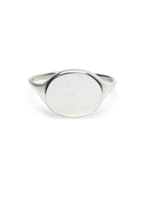 Oval Signet Ring In Silver