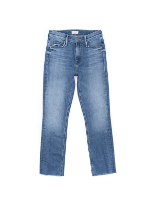 Mid Rise Dazzler Crop Fray Jean