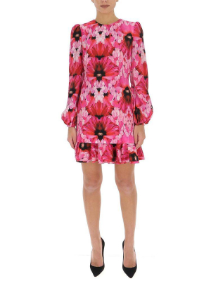 Alexander Mcqueen Floral Printed Mini Dress