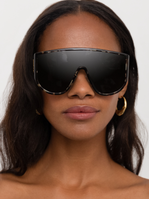 The Attico Iman Shield Sunglasses In Tortoiseshell