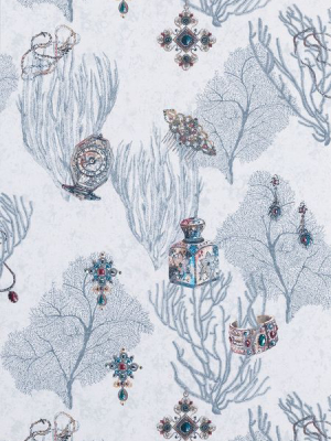 Coralino Wallpaper In Gray From The Deya Collection By Matthew Williamson