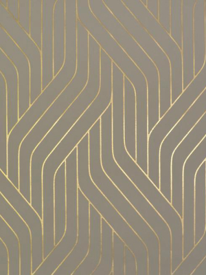 Ebb And Flow Wallpaper In Khaki And Gold By Antonina Vella For York Wallcoverings